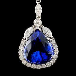 18K Gold 9.73ct Tanzanite & 7.29ct Diamond Necklac