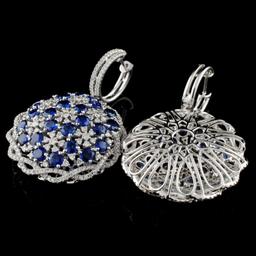 18K White Gold 10.00ct Sapphire & 3.32ct Diamond E