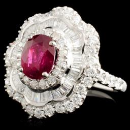 18K Gold 1.62ct Ruby & 1.24ctw Diamond Ring