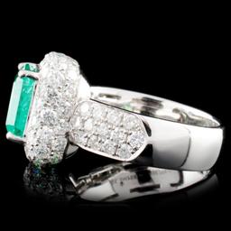 18K Gold 3.07ct Emerald & 2.95ctw Diamond Ring