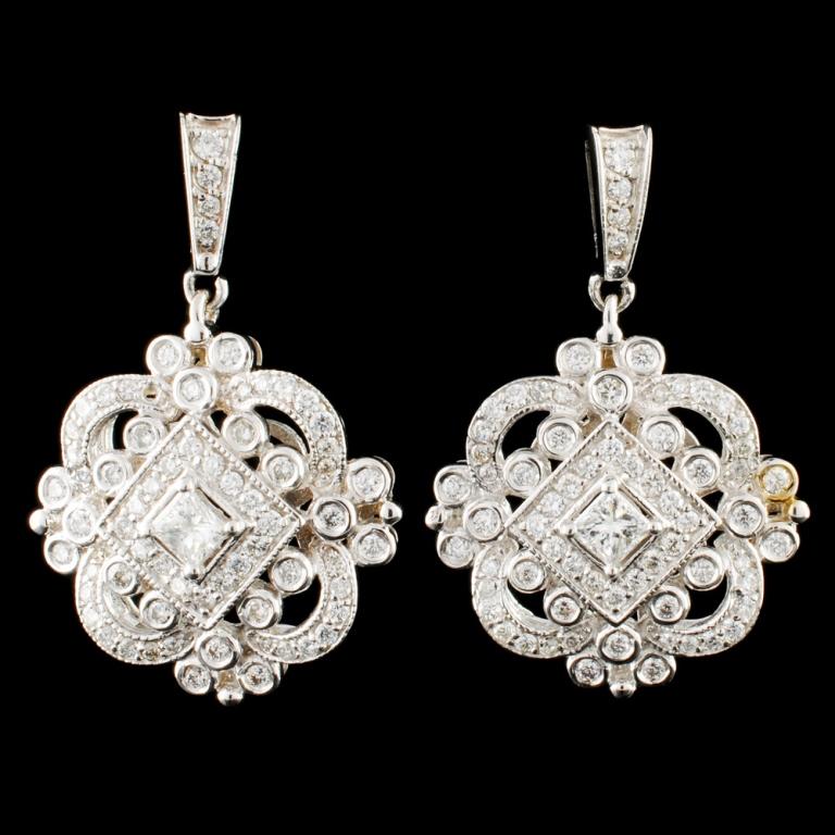 14K Gold 1.68ctw Diamond Earrings