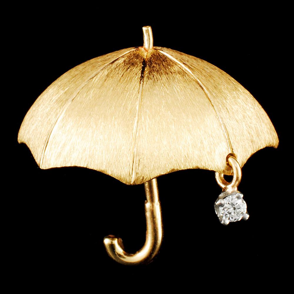 14K Gold 0.03ctw Diamond Brooch