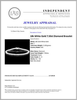 ^18k White Gold 7.50ct Diamond Bracelet