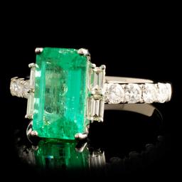 18K Gold 2.22ct Emerald & 0.61ctw Diamond Ring