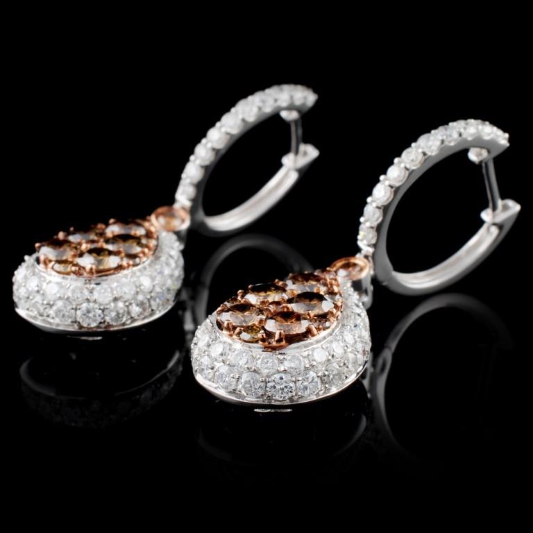 14K Gold 2.48ctw Fancy Diamond Earrings