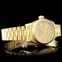 Rolex 18K YG Diamond Ladies Wristwatch