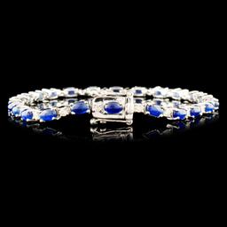 14K Gold 8.68ct Sapphire & 0.95ctw Diamond Bracele