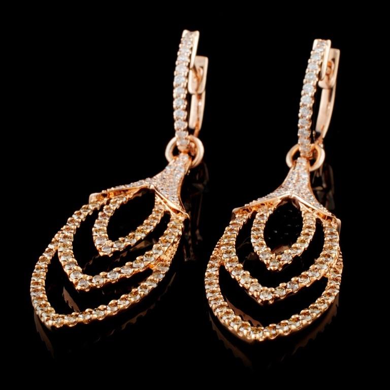 14K Gold 1.37ctw Fancy Diamond Earrings