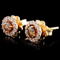 14K Gold 0.63ctw Fancy Diamond Earrings