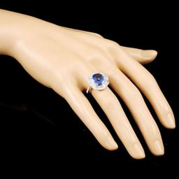 18K Gold 3.81ct Sapphire & 1.18ctw Diamond Ring