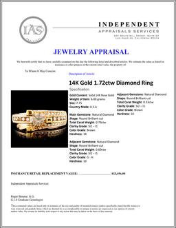 14K Gold 1.72ctw Diamond Ring