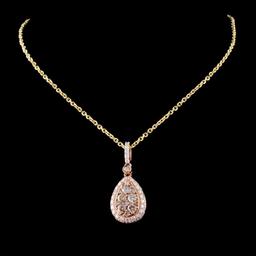 14K Rose Gold 1.17ctw Diamond Pendant