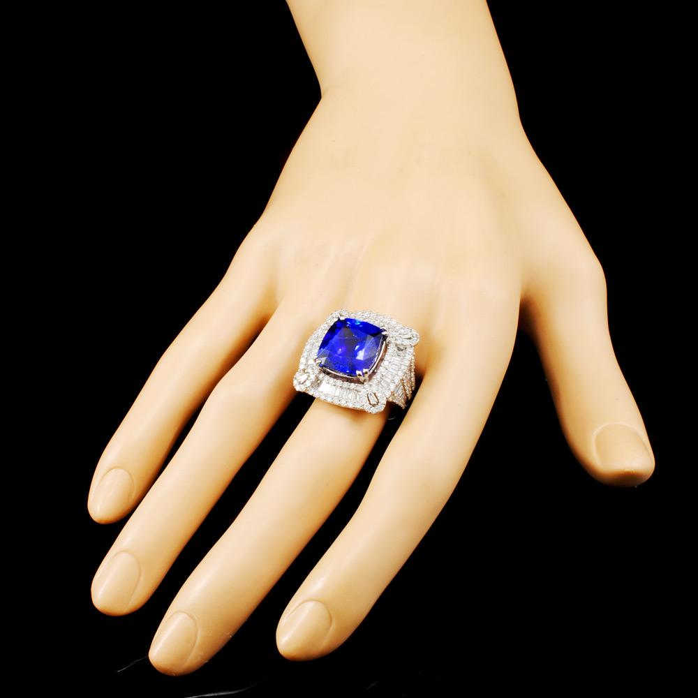 18K Gold 9.30ct Tanzanite & 3.13ctw Diamond Ring