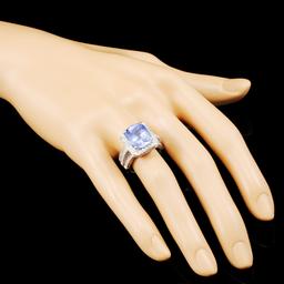 18K Gold 8.04ct Sapphire & 1.59ctw Diamond Ring