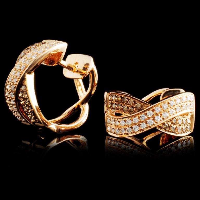 14K Gold 0.39ctw Fancy Diamond Earrings