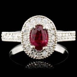 14K Gold 0.76ct Ruby & 0.62ctw Diamond Ring