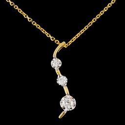 14K Gold 0.25ctw Diamond Pendant