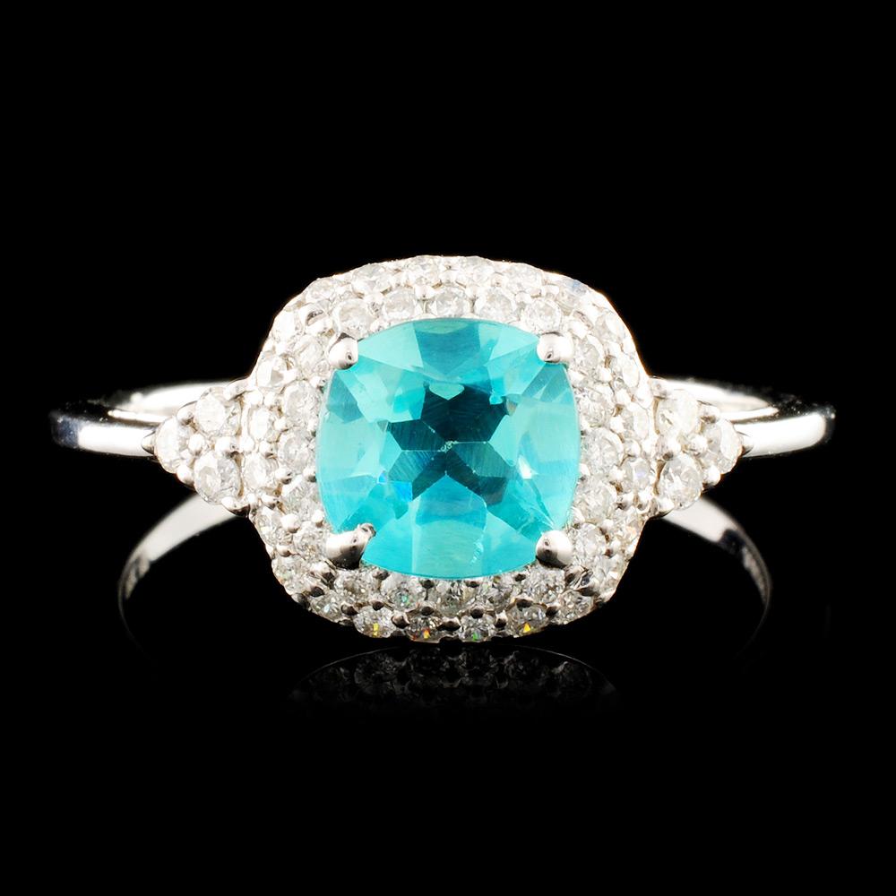 14K Gold 0.76ct Apatite & 0.30ctw Diamond Ring