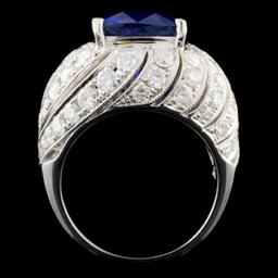 18K Gold 10.60ct Sapphire & 2.87ctw Diam Ring