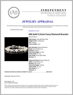 18K Gold 5.31ctw Fancy Diamond Bracelet