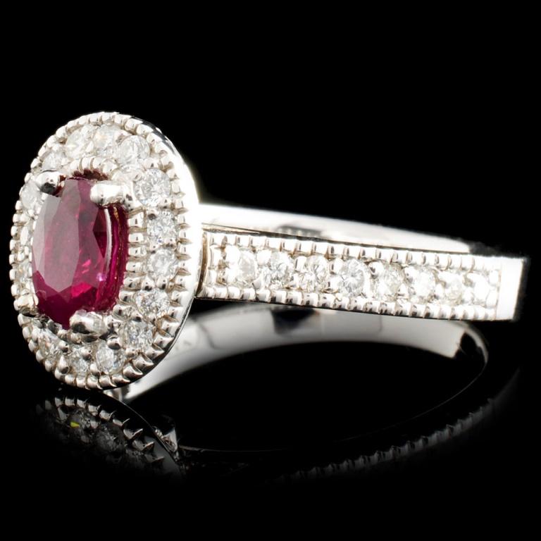 14K Gold 0.76ct Ruby & 0.62ctw Diamond Ring