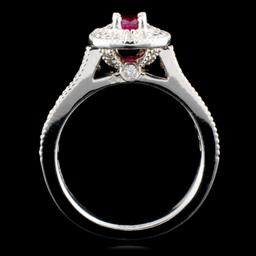 14K Gold 0.76ct Ruby & 0.62ctw Diamond Ring