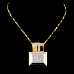 18K Gold 3.08ctw Diamond Pendant