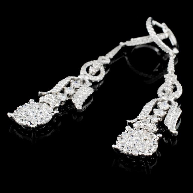 14K White Gold 1.67ctw Diamond Earrings
