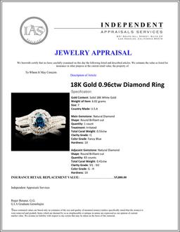 18K Gold 0.96ctw Diamond Ring