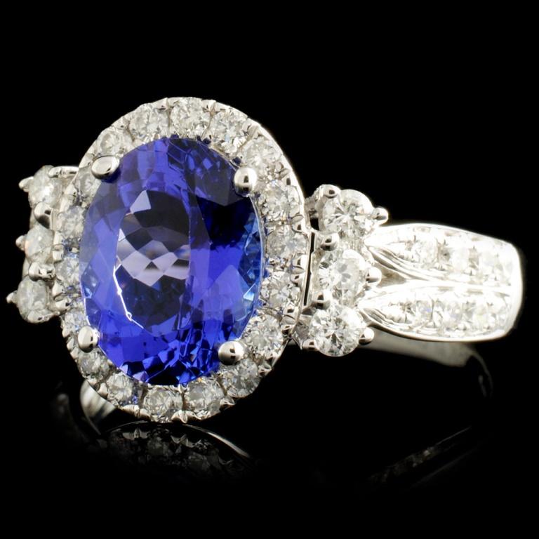 18K Gold 2.26ct Tanzanite & 0.71ctw Diamond Ring