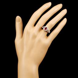 18K Gold 1.08ct Ruby & 0.55ctw Diamond Ring