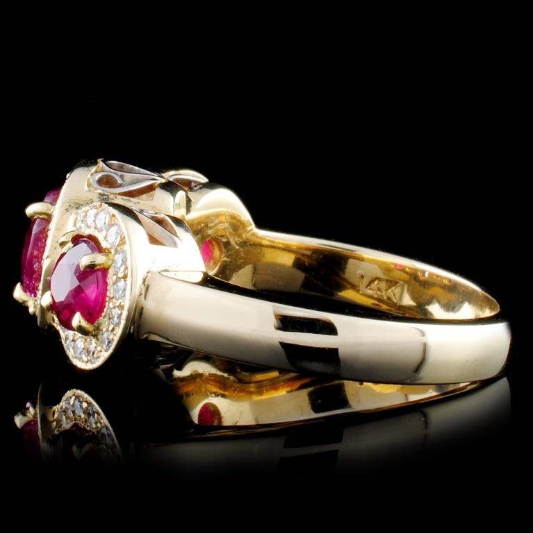 14K Yellow Gold 1.85ct Ruby & 0.63ct Diamond Ring