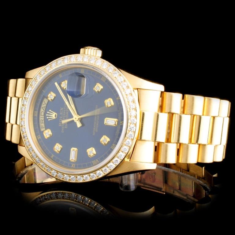 Rolex 18K YG Day-Date Diamond Men's Watch