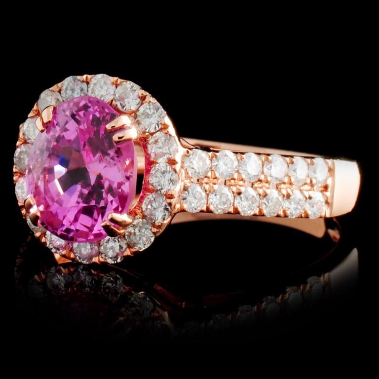 18K Rose Gold 2.29ct Spinel & 0.76ct Diamond Ring