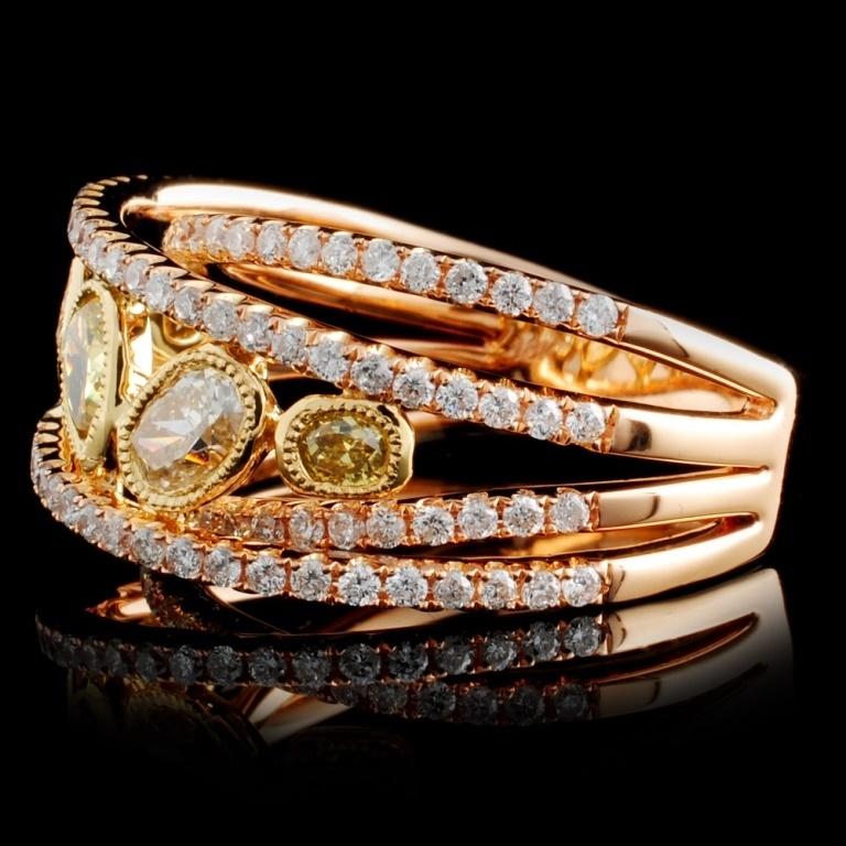 18K Rose Gold 1.48ctw Fancy Color Diamond Ring
