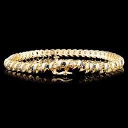 14K Gold 1.52ctw Sapphire & 0.70ctw Diamond Bracel