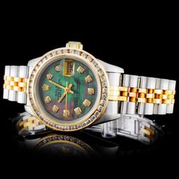 Rolex YG/SS DateJust Diamond Ladies Watch