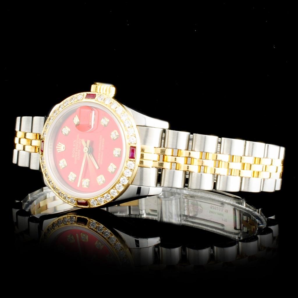 Rolex YG/SS DateJust Diamond Ladies Watch