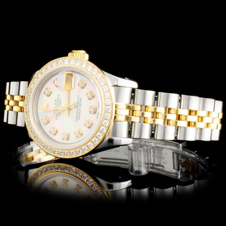 Rolex YG/SS DateJust Diamond Ladies Wristwatch