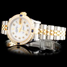 Rolex YG/SS DateJust Diamond Ladies Watch