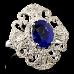 14K Gold 3.68ct Sapphire & 1.15ctw Diamond Ring