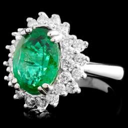 14K Gold 3.88ct Emerald & 1.00ctw Diamond Ring