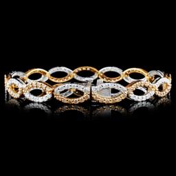 14K Gold 3.88ctw Fancy Diamond Bracelet