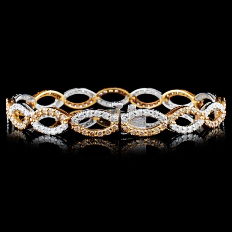 14K Gold 3.88ctw Fancy Diamond Bracelet