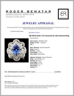 18K White Gold 1.77ct Tanzanite & 1.91ct Diamond R