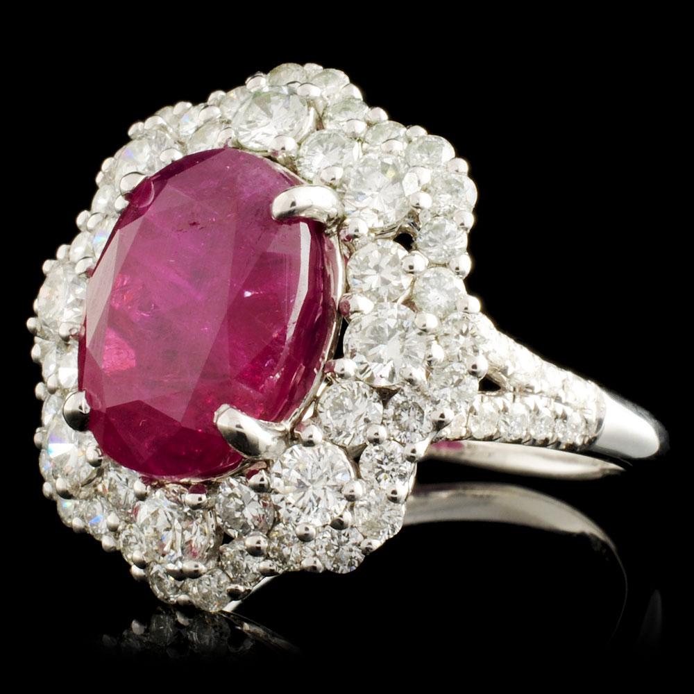 18K Gold 6.92ct Ruby & 2.05ctw Diamond Ring