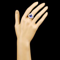 18K Gold 2.63ct Tanzanite 2.10ctw Diamond Ring