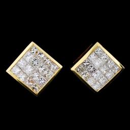 18K Yellow Gold 2.82ct Diamond Earrings