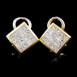 18K Yellow Gold 2.82ct Diamond Earrings
