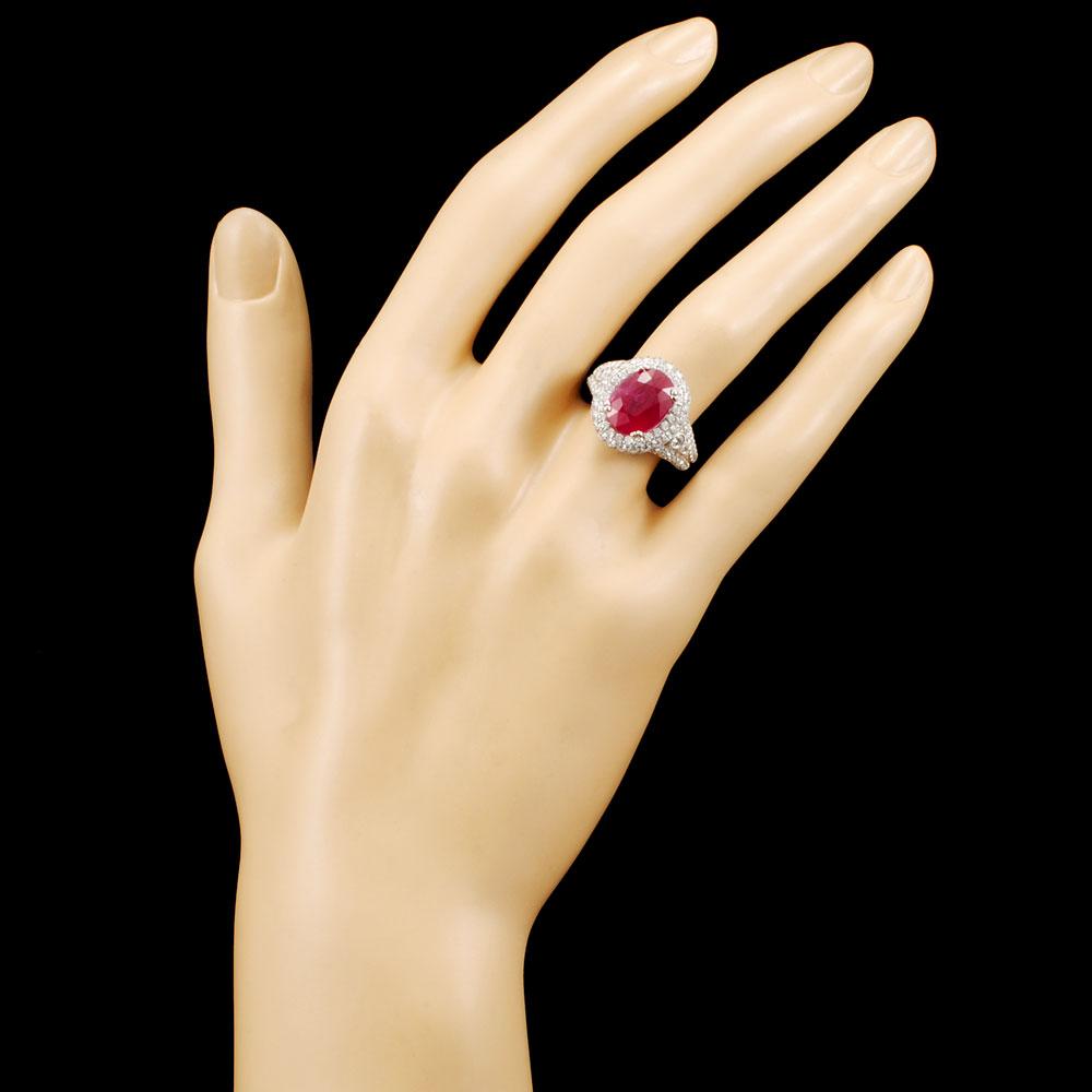 18K Gold 5.28ct Ruby & 1.39ctw Diamond Ring